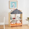 KINDER  HOME dječji ormarić, regal za igračke i knjige sa tablom za pisanje, kuća, drvo TF-6747