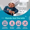 KINDER HOME dječja drvena kuhinja za igru sa dodacima bijela V10C404H