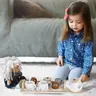 KINDER HOME dječji drveni set za čaj i kafu sa dodacima bijelo-sivi V10B318B
