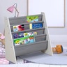 KINDER HOME dječja polica za knjige i igračke bijelo-siva JVTR-3029-VG