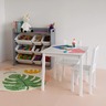 KINDER HOME dječji drveni stol sa 2 stolice, set za učenje, crtanje, igru, jelo - BIJELI TF-6644-V