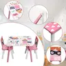 KINDER HOME Drveni dječji stol sa stolicama roze TF-6001