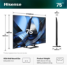 Hisense ULED MiniLED 75U7SE, 4K Ultra HD, Smart TV, VIDAA, Smart OS, 144 Hz, Integrisan subwoofer, Dolby Vision·Atmos, crni