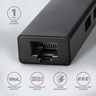AXAGON USB HUB HMA-GL3A, 3x USB-A, Gigabit LAN, USB 3.2 Gen 1, 20cm USB-A kabel, crni