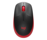 Logitech miš M190, bežični, optički, 1000 DPI, 3 tipke + Scroll, crveni