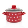 Metalac duboka šerpa s poklopcem BIJELE TUFNE 20cm/4lit, crvena