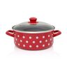 Metalac plitka šerpa s poklopcem BIJELE TUFNE 18cm/2,2lit, crvena