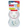 NUK Space noćna duda sa kutijicom 2 kom, rozo/bijelo, 0-6 mj