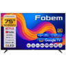 Fobem QLED televizor FM75EG9000QF, 4K Ultra HD, Smart TV, Google TV™, HDR10+, crni