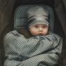 Elodie Zimska kapa 6-12m, Turquoise Nouveau