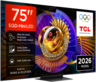 TCL SQD MiniLED televizor 75C7L, 4K Ultra HD, Smart TV, Google TV, 144 Hz (VRR 288 Hz), HDR 2.700 nita, zvučnici Bang & Olufsen, Crni