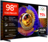 TCL SQD MiniLED televizor 98C7L, 4K Ultra HD, Smart TV, Google TV, 144 Hz (VRR 288 Hz), HDR 2.700 nita, zvučnici Bang & Olufsen, Crni