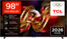 TCL SQD MiniLED televizor 98C8L, 4K Ultra HD, Smart TV, Google TV, 144 Hz (VRR 288 Hz), WHVA 2.0 Ultra panel, HDR  5.500 nita, zvučnici Bang & Olufsen, Crni