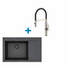 Alveus set: lijevi sudoper PURE-G 70 Black Edition i česma Mirage-PS – crna/inox