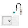 Alveus set: reverzibilni sudoper CADIT 40 i česma Mirage-PS – bijela/inox
