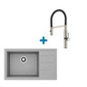 Alveus set: lijevi sudoper PURE-G 70 i česma Mirage-PS – siva/inox