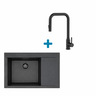 Alveus set: lijevi sudoper PURE-G 70 Black Edition i česma Bloom-PS – crna