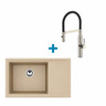 Alveus set: lijevi sudoper PURE-G 70 i česma Mirage-PS – bež/inox