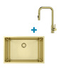 Alveus set: sudoper QUADRIX 60 Monarch Gold i česma Bloom-PS Monarch Gold – zlatna
