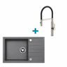 Alveus set: reverzibilni sudoper CADIT 40 i česma Mirage-PS – siva/inox