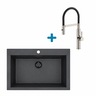 Alveus set: sudoper PURE-G 40 Black Edition i česma Mirage-PS – crna/inox