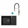 Alveus set: sudoper ATROX 30 Black Edition i česma Mirage-PS – crna/inox