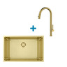 Alveus set: sudoper QUADRIX 60 Monarch Gold i česma Nova-PS Monarch Gold – zlatna