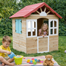 KINDER HOME Dječija drvena kućica za igru na otvorenom - za dvorište i baštu, 115×102×129 cm C996