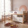 KINDER HOME Dječiji krevet Cherry sa policama i radnim stolom - 200x90cm SRK-57