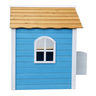 KINDER HOME Dječija drvena kućica za igru – Za igranje uloga, dvorište i baštu, plava, 118×138×132,5 WKP-113