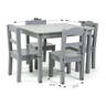 KINDER HOME dječiji drveni stol sa 4 stolice, sivi TF-6645-G