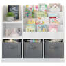 KINDER HOME dječiji organizator za knjige i igračke s 3 tekstilne kutije 92 × 30 × 80 cm JWTR-3458