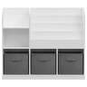 KINDER HOME dječiji organizator za knjige i igračke s 3 tekstilne kutije 92 × 30 × 80 cm JWTR-3458