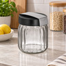 INART staklenka 1 l Ø12 × 14 cm, sivo-crna