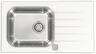 Alveus sudoper Vitro 20, bijelo staklo, 780 × 435 mm, inox i kaljeno staklo, 1130527