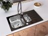 Alveus sudoper Glassix Up 20, crno staklo, 860 × 500 mm, inox i kaljeno staklo, 1123823