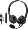 Genius HS-235U USB-A/USB-C slušalice s mikrofonom, crne