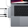 Satechi aluminijski Pro hub Mini (1xUSB4 96W do 6K 60Hz video izlaz, 2 x USB-A 3.0, 1xEthernet, 1xUSB-C, 1xAudio) - svemirsko siva