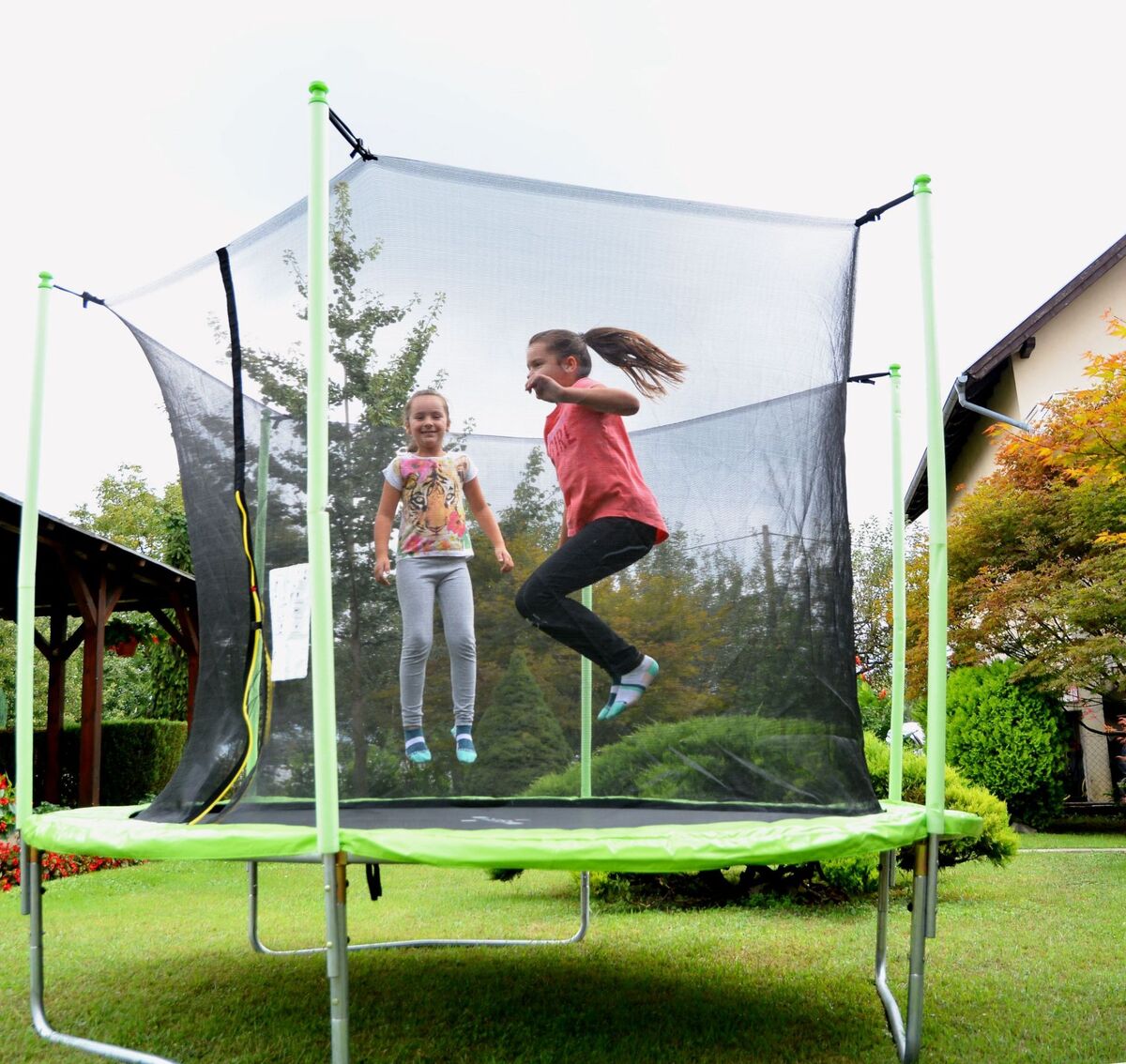 LEGONI trampolina FUN sa zaštitnom mrežom, 305cm, zelena – Konstrukcija prilagođena skakanju