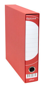 Registrator s kutijom A4 uski OPTIMA Silver crveni