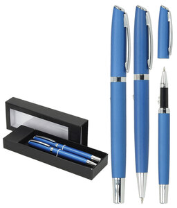 Set pisaći Toledo  kemijska olovka i roler plavi