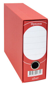 Registrator s kutijom A5 široki OPTIMA Silver crveni