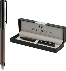 Set pisaći Wellington Stamford Kemijska olovka  smeđa u poklon kutiji