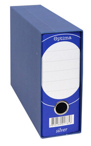 Registrator s kutijom A5 široki OPTIMA Silver plavi