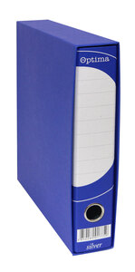 Registrator s kutijom A4 uski OPTIMA Silver plavi
