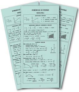 Formule iz fizike, (zelene tablice)