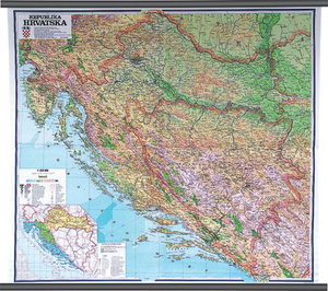 Karta Republika Hrvatska, fizička 1:300 000