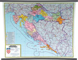 Karta Republika Hrvatska -  administrativna podjela Hrvatske 1:500 000