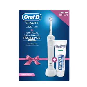 Oral-B električna četkica D100 WHITE+ORALB PRO 75ML