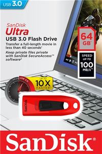 USB memorija Sandisk Ultra USB 3.0 Red 64GB